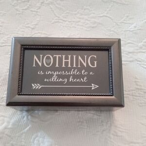 Carson Grey Keepsake Music Box With Inspirational Saying/Photo Top  Approx. 4x6